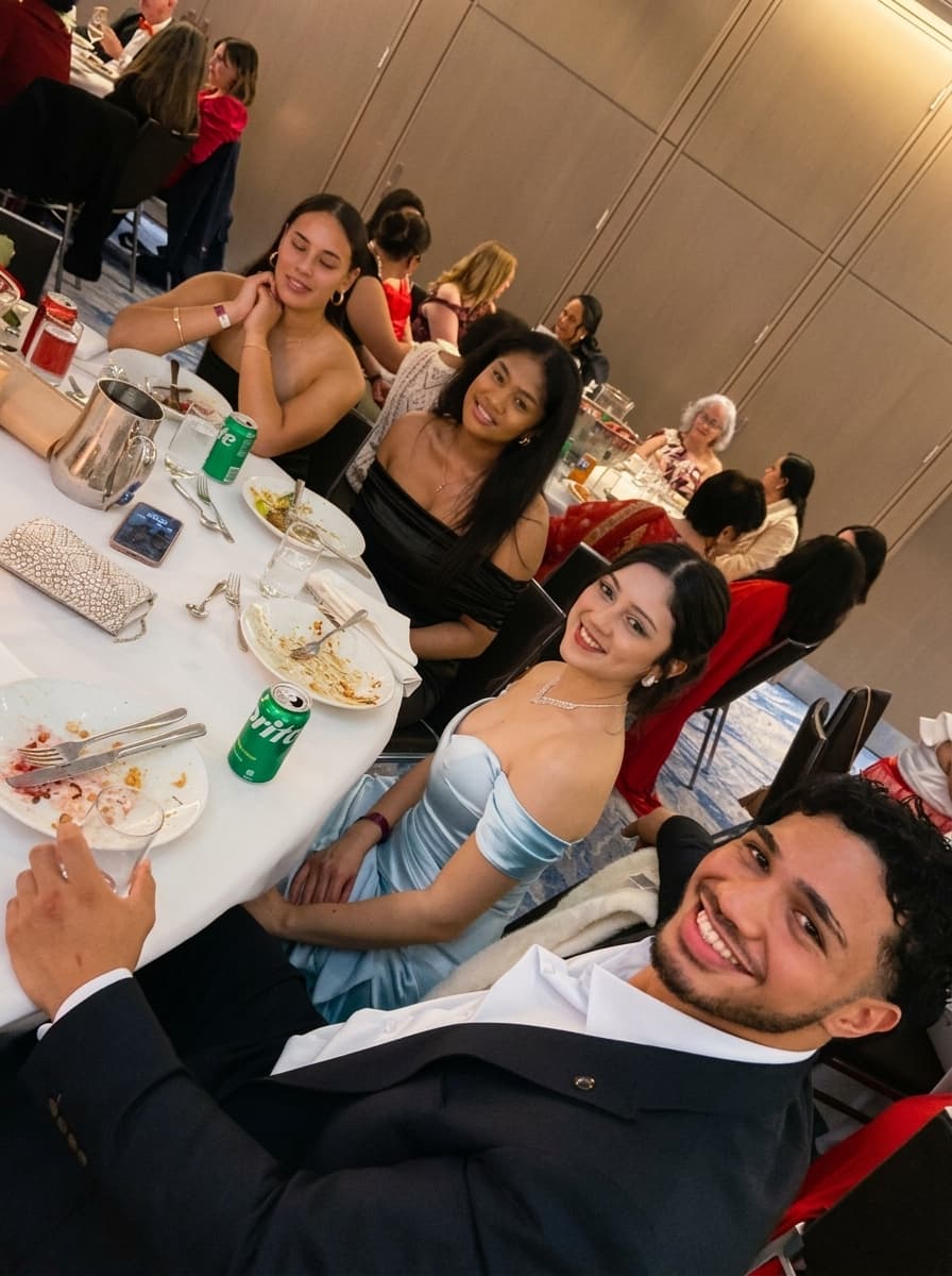 Young delegates at the gala table