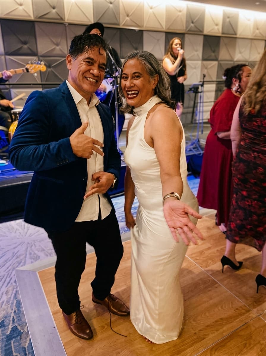 Ps. David and Tina Vaka celebrating on dance floor